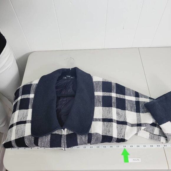 Ellen Tracy Womens 4 Black White Tartan Plaid Preppy Academia Crop Tweed Jacket - Picture 7 of 14